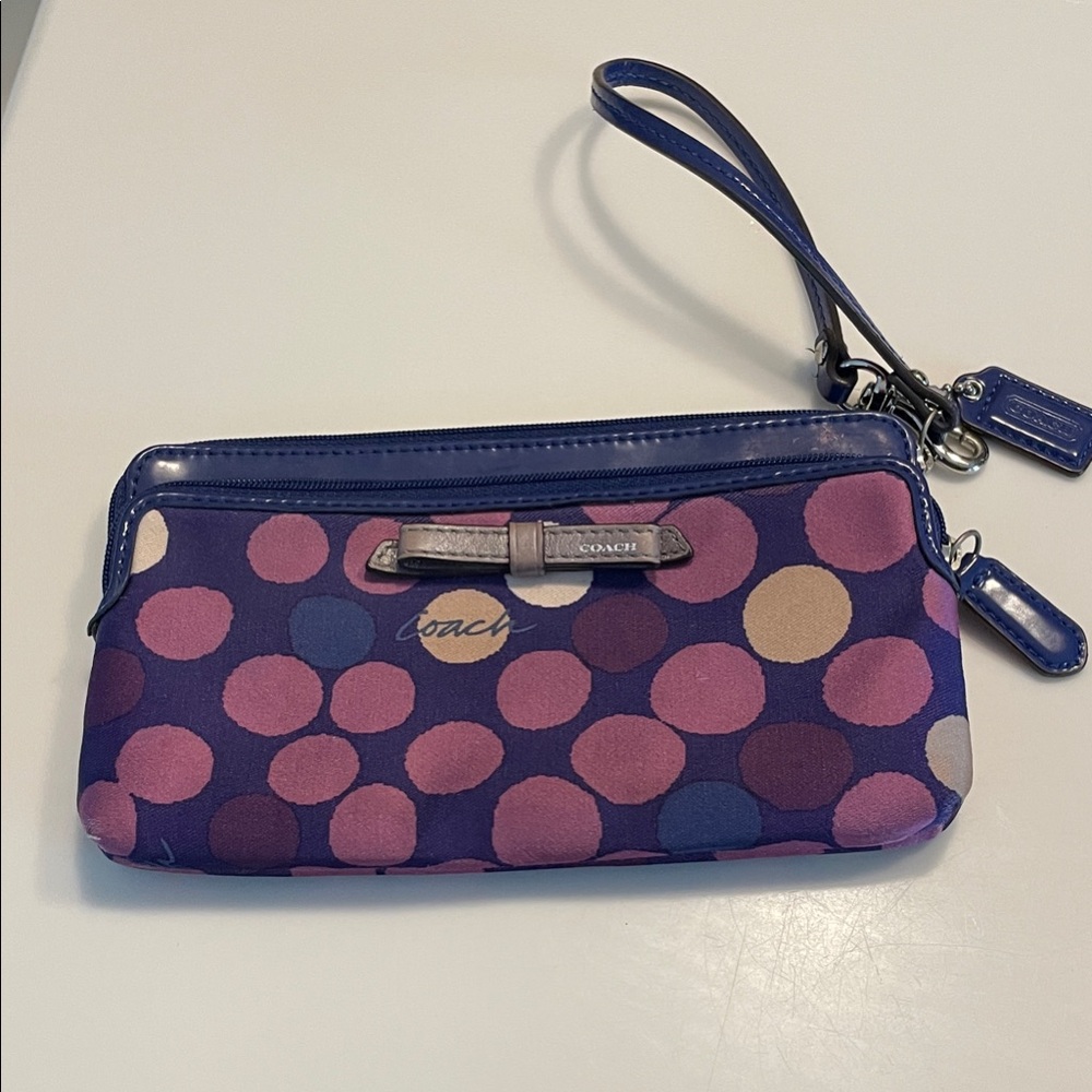 Coach Multicolor Polka Dot Wristlet